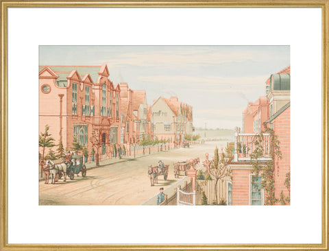School of Art, Stores and Tabard Inn, Looking West (Art print, Extra large, Gold)