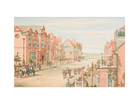 School of Art, Stores and Tabard Inn, Looking West (Art print, Medium, unframed)