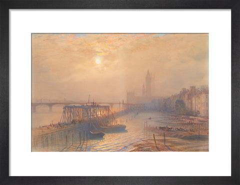 Works for the Thames Embankment at Westminster (Art print, Small, Black)