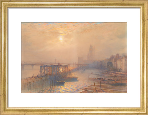 Works for the Thames Embankment at Westminster (Art print, Small, Gold)