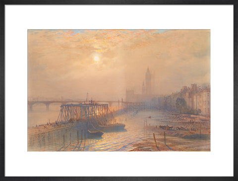 Works for the Thames Embankment at Westminster (Art print, Large, Black)