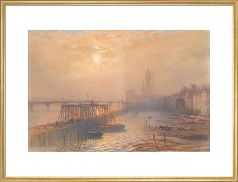 Works for the Thames Embankment at Westminster (Art print, Extra large, Gold)
