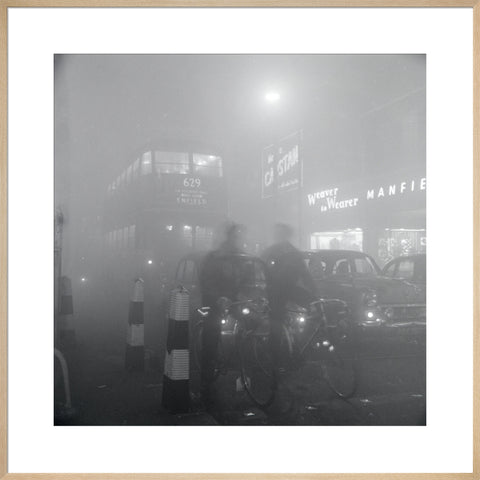 Traffic in smog at night, 1956 (Art print, Extra large, Natural)