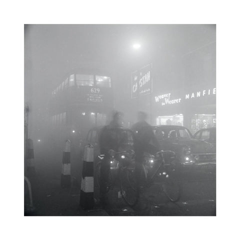 Traffic in smog at night, 1956 (Art print, Small, unframed)