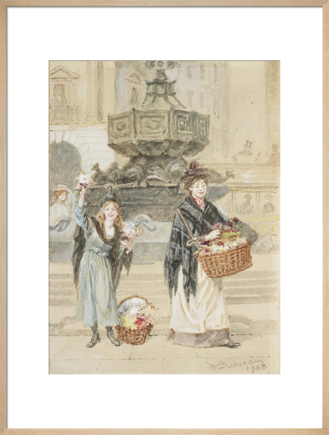 Flower Sellers, Piccadilly Circus, 1908 (Art print, Extra large, Natural)