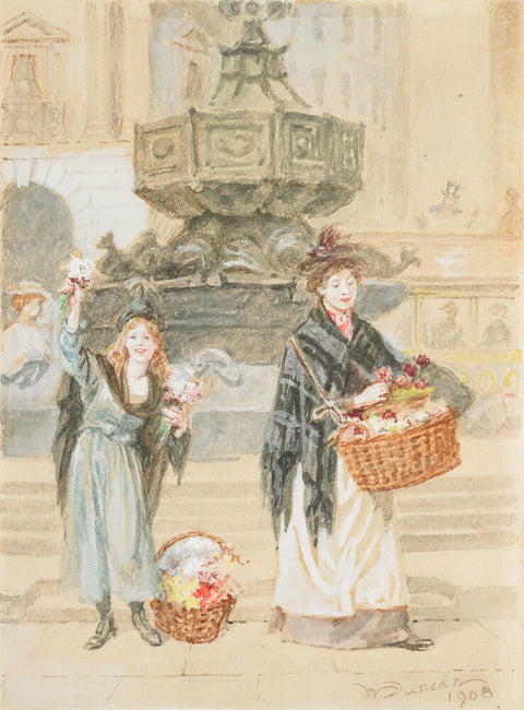 Flower Sellers, Piccadilly Circus, 1908