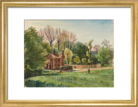 Unidentified Lodge, between 1921-1930 (Art print, Small, Gold)