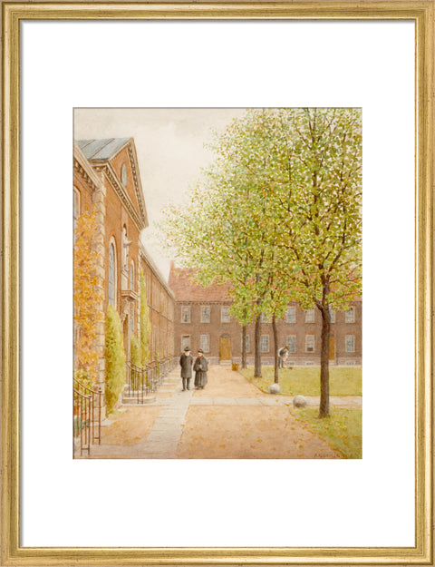 The Geffrye Almshouses, 1908 (Art print, Medium, Gold)