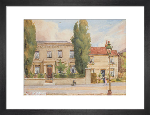 Charles Lamb''s Home, Chaseside - Enfield, Edmonton, between 1891-1899 (Art print, Small, Black)