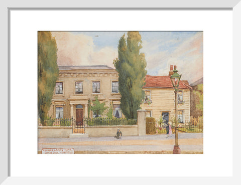 Charles Lamb''s Home, Chaseside - Enfield, Edmonton, between 1891-1899 (Art print, Small, White)