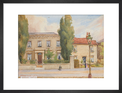Charles Lamb''s Home, Chaseside - Enfield, Edmonton, between 1891-1899 (Art print, Medium, Black)