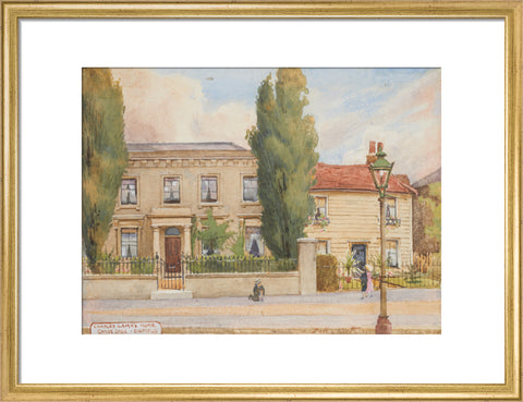 Charles Lamb''s Home, Chaseside - Enfield, Edmonton, between 1891-1899 (Art print, Medium, Gold)