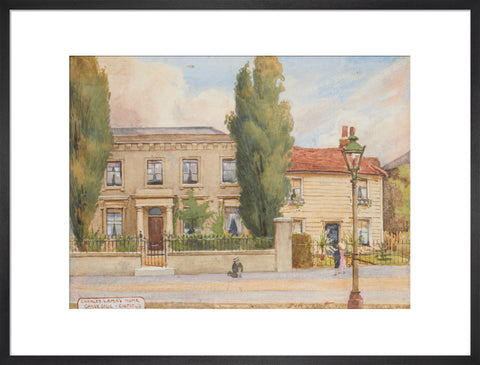 Charles Lamb''s Home, Chaseside - Enfield, Edmonton, between 1891-1899 (Art print, Large, Black)