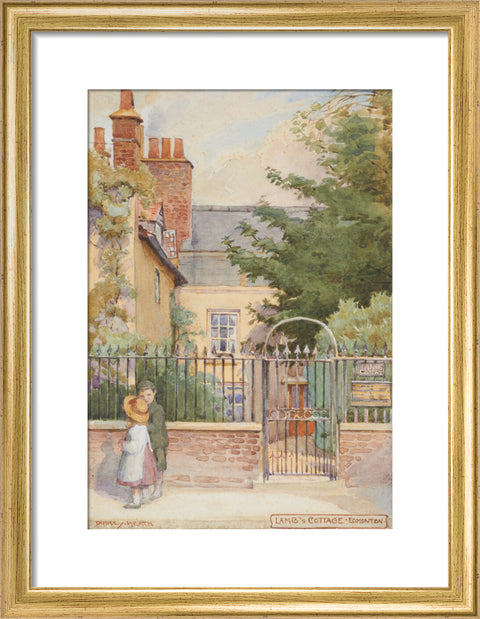 Lamb''s Cottage - Enfield, Edmonton, between 1891-1899 (Art print, Small, Gold)