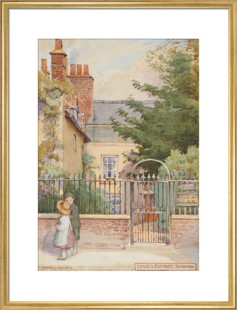 Lamb''s Cottage - Enfield, Edmonton, between 1891-1899 (Art print, Large, Gold)