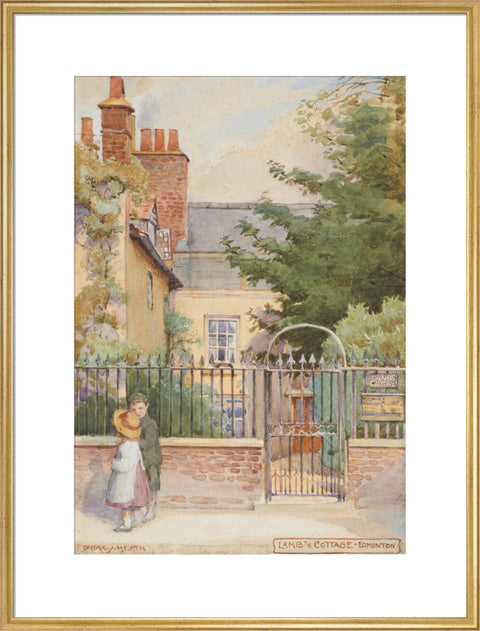 Lamb''s Cottage - Enfield, Edmonton, between 1891-1899 (Art print, Extra large, Gold)