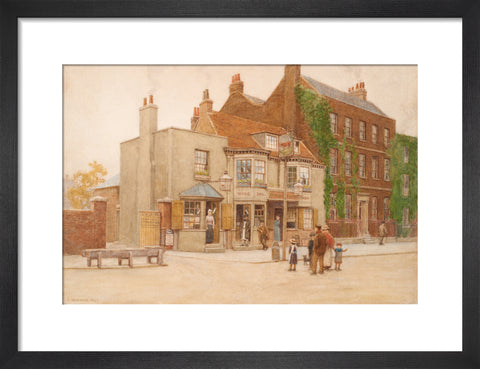 The Red Cow Inn and Dr. Burney''s House, Hammersmith Road, 1897 (Art print, Small, Black)