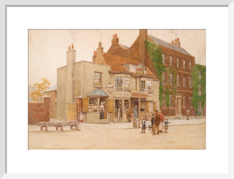 The Red Cow Inn and Dr. Burney''s House, Hammersmith Road, 1897 (Art print, Medium, White)