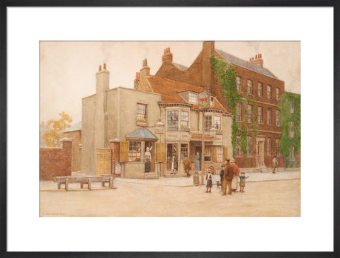 The Red Cow Inn and Dr. Burney''s House, Hammersmith Road, 1897 (Art print, Large, Black)
