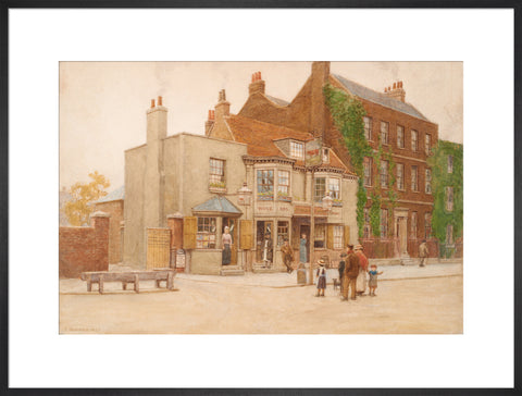The Red Cow Inn and Dr. Burney''s House, Hammersmith Road, 1897 (Art print, Extra large, Black)