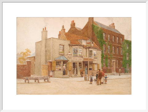 The Red Cow Inn and Dr. Burney''s House, Hammersmith Road, 1897 (Art print, Extra large, White)