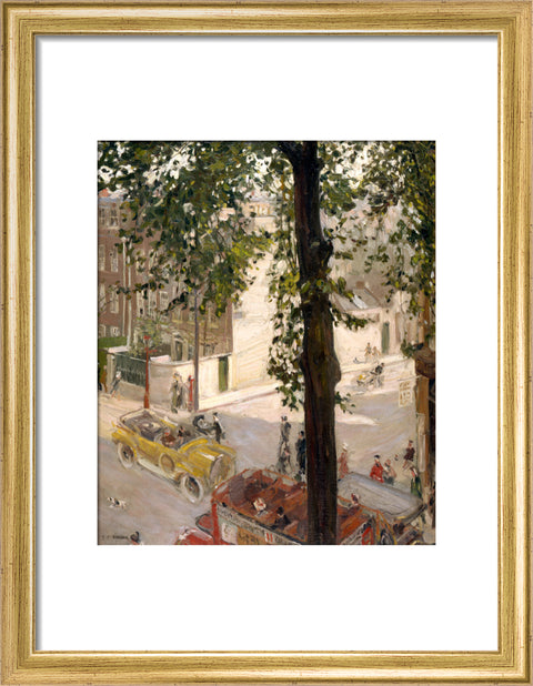 A Street Scene in Chelsea, 1907 (Art print, Small, Gold)