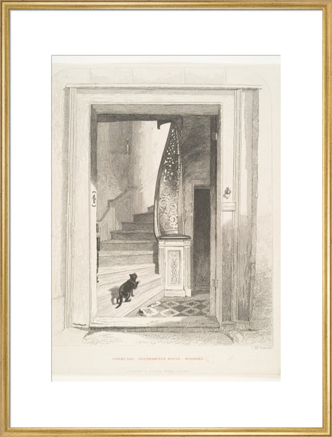 Staircase Southampton House Holborn (Art print, Extra large, Gold)