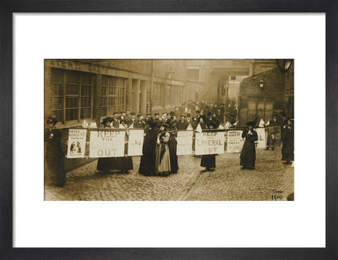 Suffragettes campaigning in South St Pancras during the General Election, January 1910.