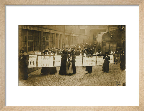 Suffragettes campaigning in South St Pancras during the General Election, January 1910.