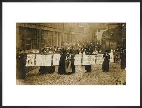 Suffragettes campaigning in South St Pancras during the General Election, January 1910.