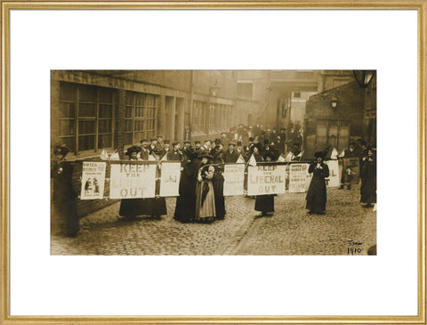 Suffragettes campaigning in South St Pancras during the General Election, January 1910.