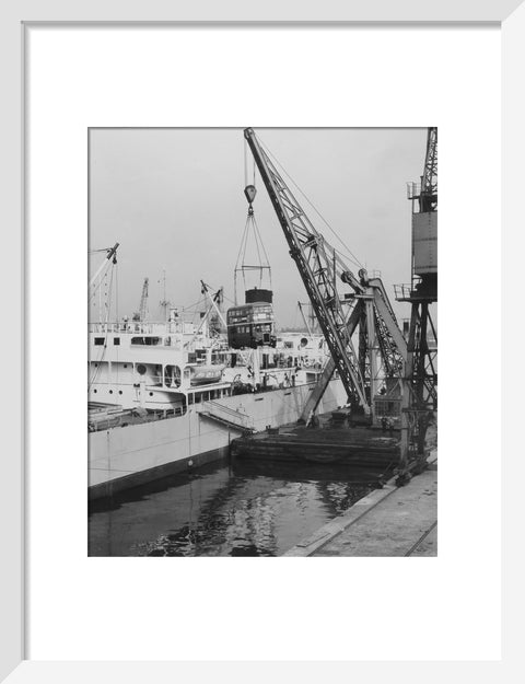 West India Docks 1958 London Bus being exported to Ceylon
