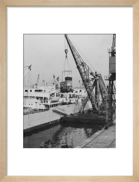 West India Docks 1958 London Bus being exported to Ceylon