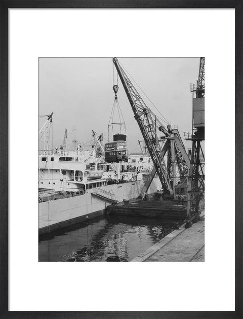 West India Docks 1958 London Bus being exported to Ceylon