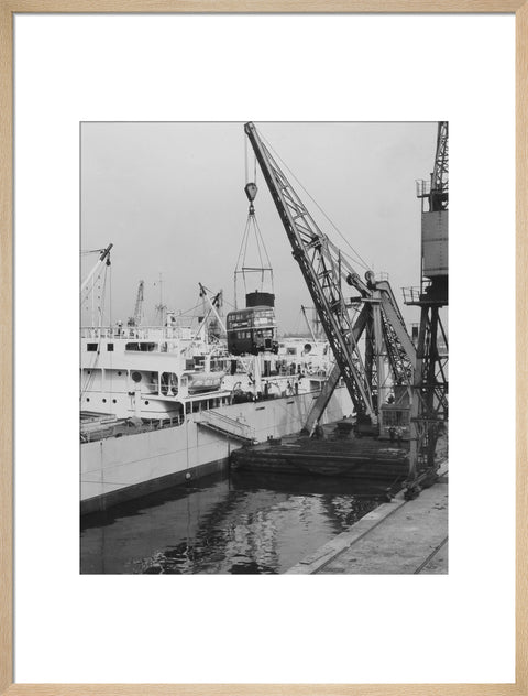 West India Docks 1958 London Bus being exported to Ceylon