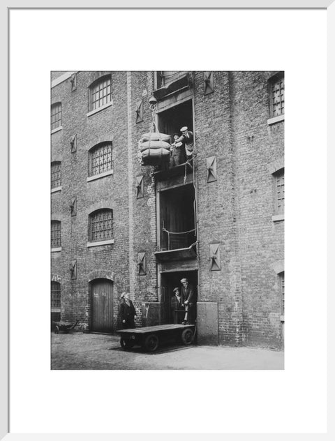 West India Docks 1900 Sugar being hoisted into warehouses