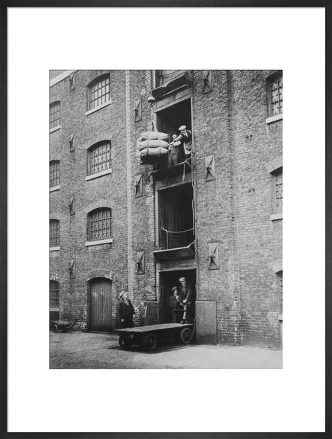 West India Docks 1900 Sugar being hoisted into warehouses