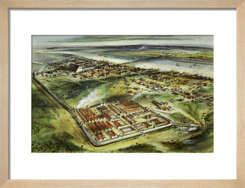 Reconstruction drawing of Londinium looking east