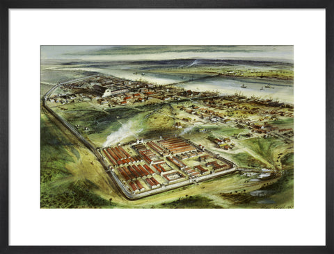 Reconstruction drawing of Londinium looking east