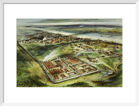 Reconstruction drawing of Londinium looking east