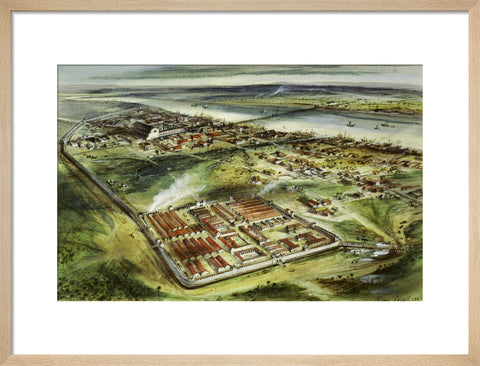 Reconstruction drawing of Londinium looking east
