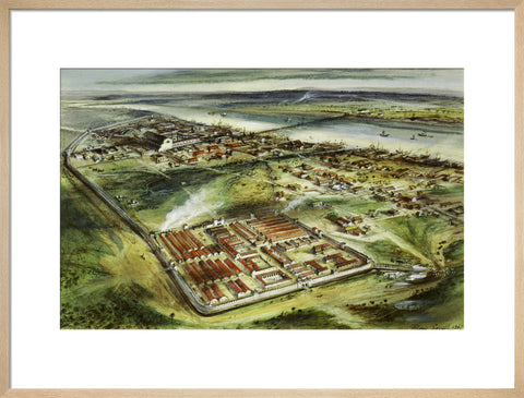 Reconstruction drawing of Londinium looking east