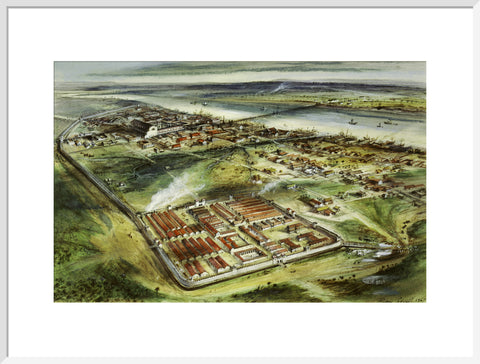 Reconstruction drawing of Londinium looking east