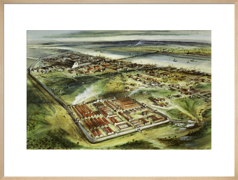Reconstruction drawing of Londinium looking east
