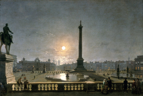 Northumberland House & Whitehall from the North Side of Trafalgar Square by Moonlight 1861-1867