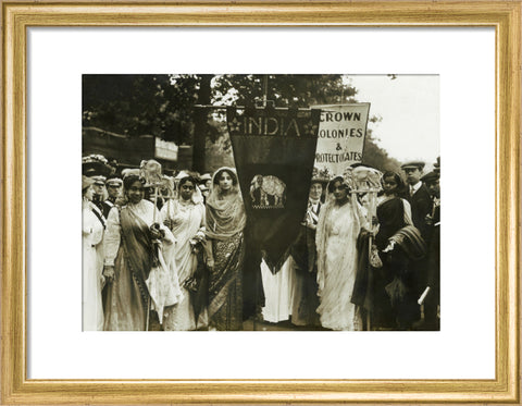 Photograph of Indian suffragettes on the Women's Coronation Procession 17 June 1911