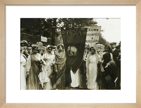 Photograph of Indian suffragettes on the Women's Coronation Procession 17 June 1911