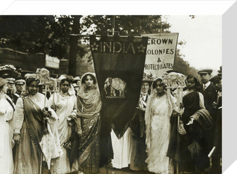 Photograph of Indian suffragettes on the Women's Coronation Procession 17 June 1911