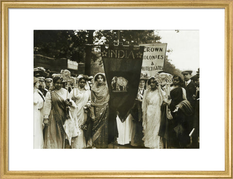 Photograph of Indian suffragettes on the Women's Coronation Procession 17 June 1911