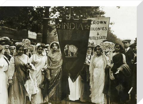 Photograph of Indian suffragettes on the Women's Coronation Procession 17 June 1911